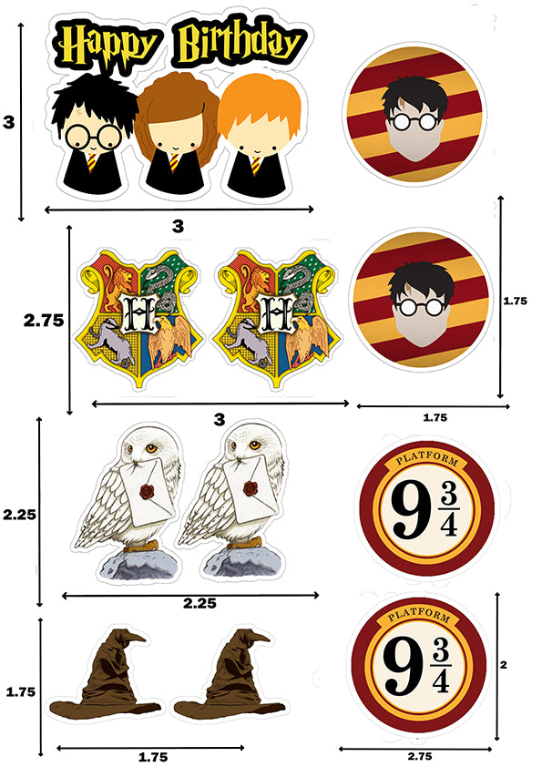 Harry Potter Theme Birthday Party Cake Topper /Cake Decoration Kit