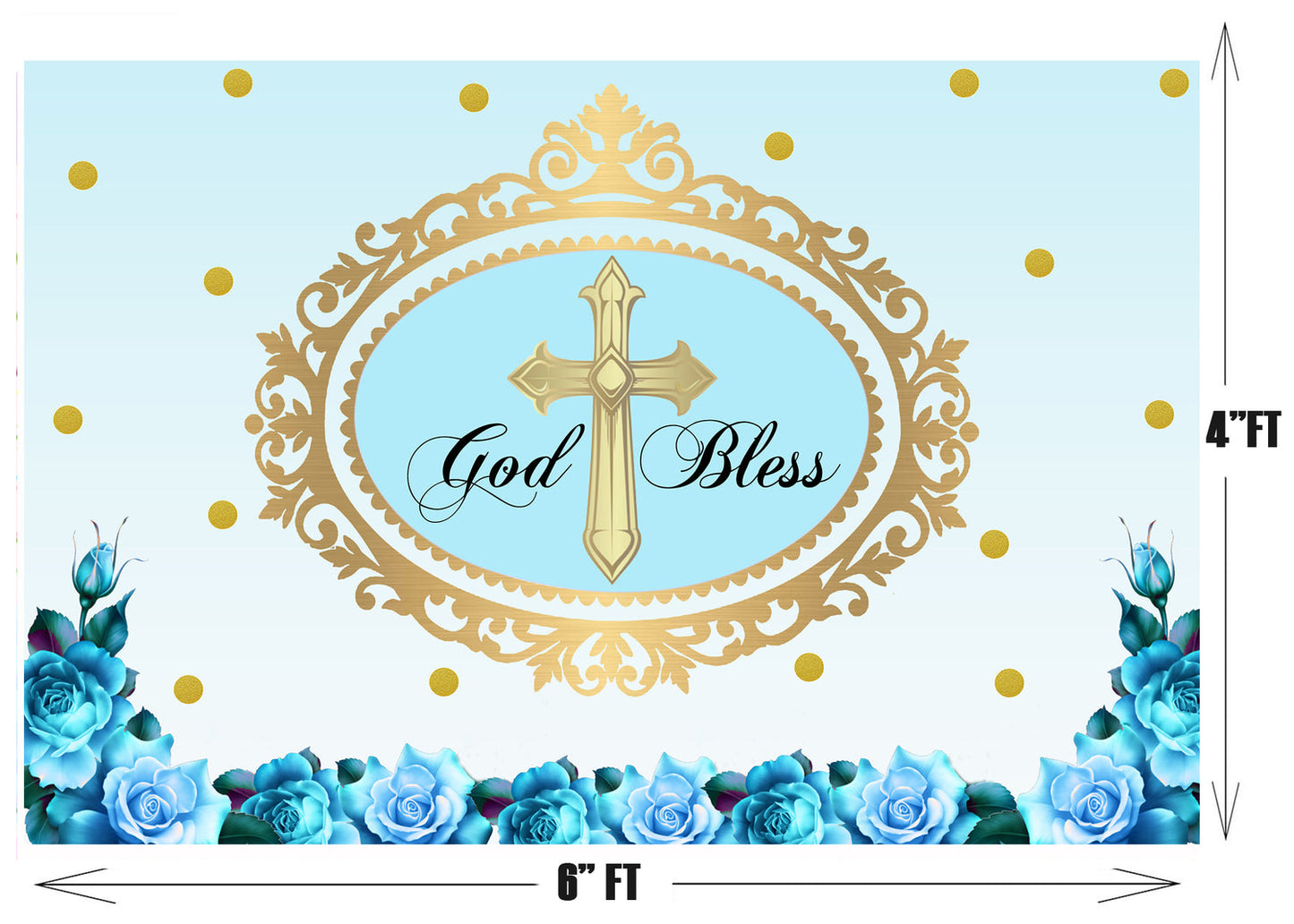 Baptism Ceremony Boy Backdrop Banner Decoration