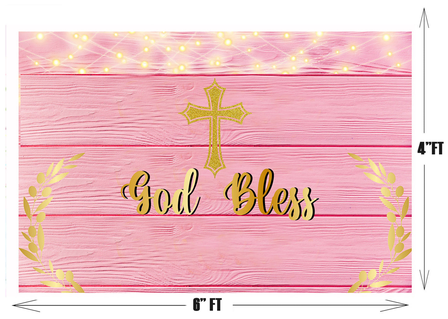 Baptism Ceremony Girl Backdrop Banner Decoration