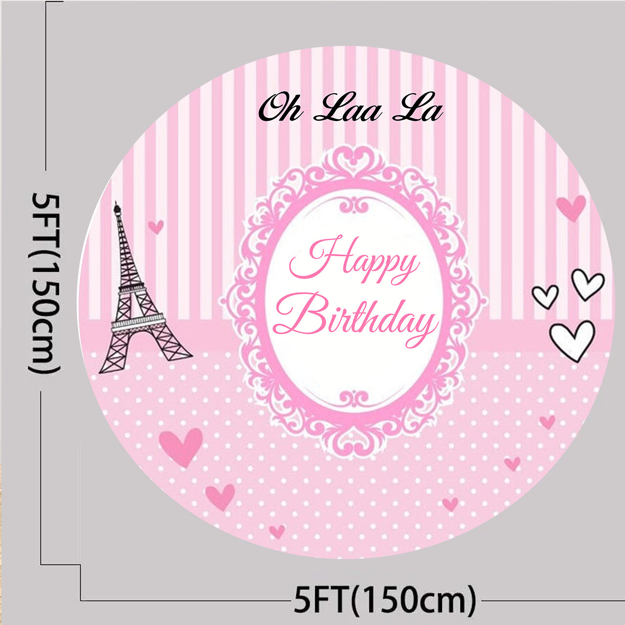 Oh La La Paris Theme Birthday Party Backdrop