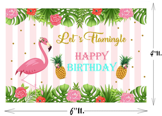 Flamingo Theme Birthday Party Backdrop