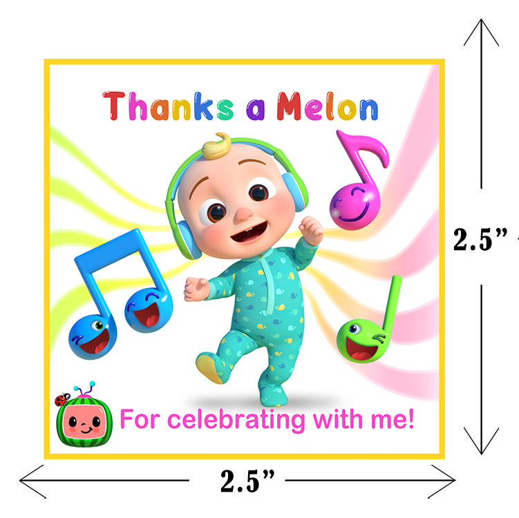 Cocomelon Theme Birthday Party Thank You Gift Tags
