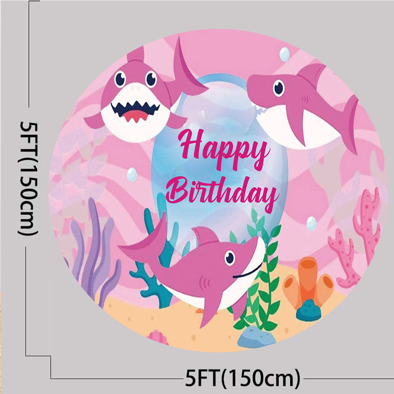 Baby Shark Theme Birthday Party Backdrop