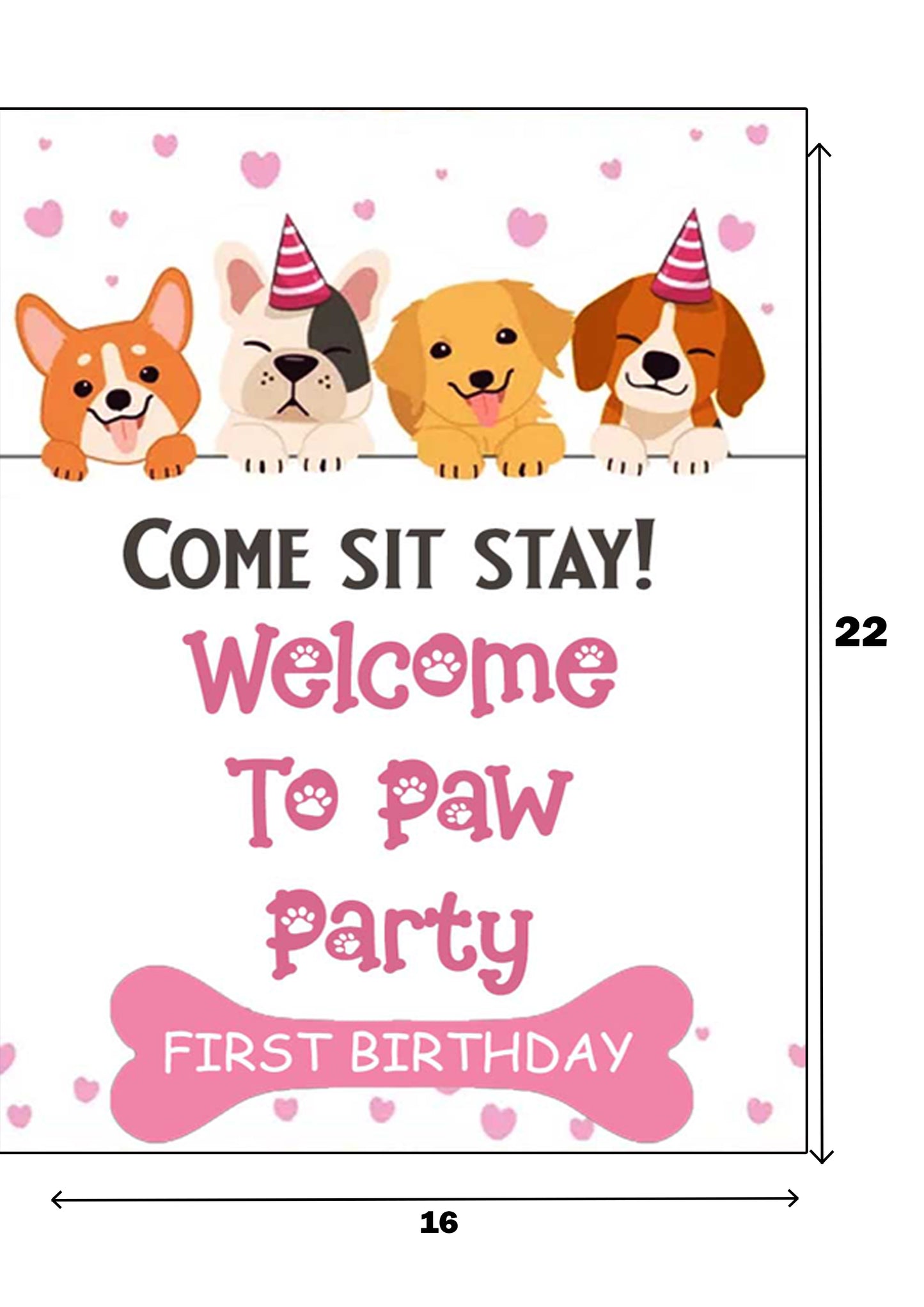 Dog Theme Birthday Party Welcome Board