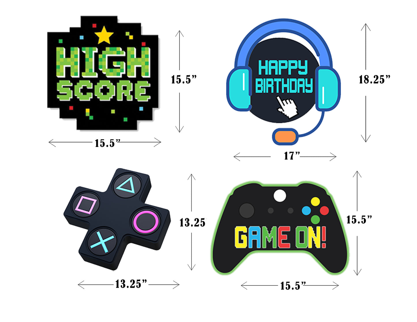 Gaming Theme Birthday Party Cutouts