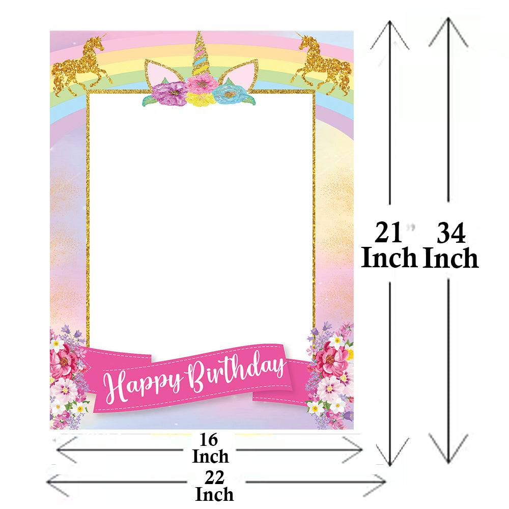 Unicorn Theme Birthday Party Selfie Photo Booth Frame