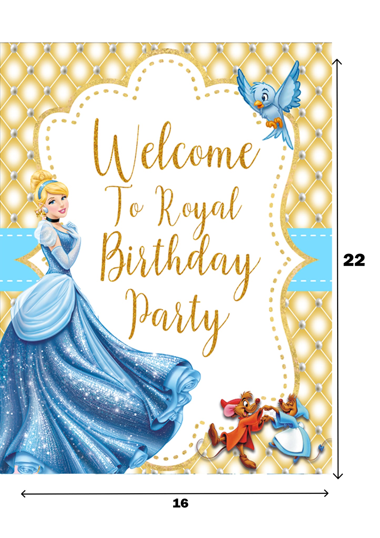 Cinderella Theme Birthday Party Welcome Board