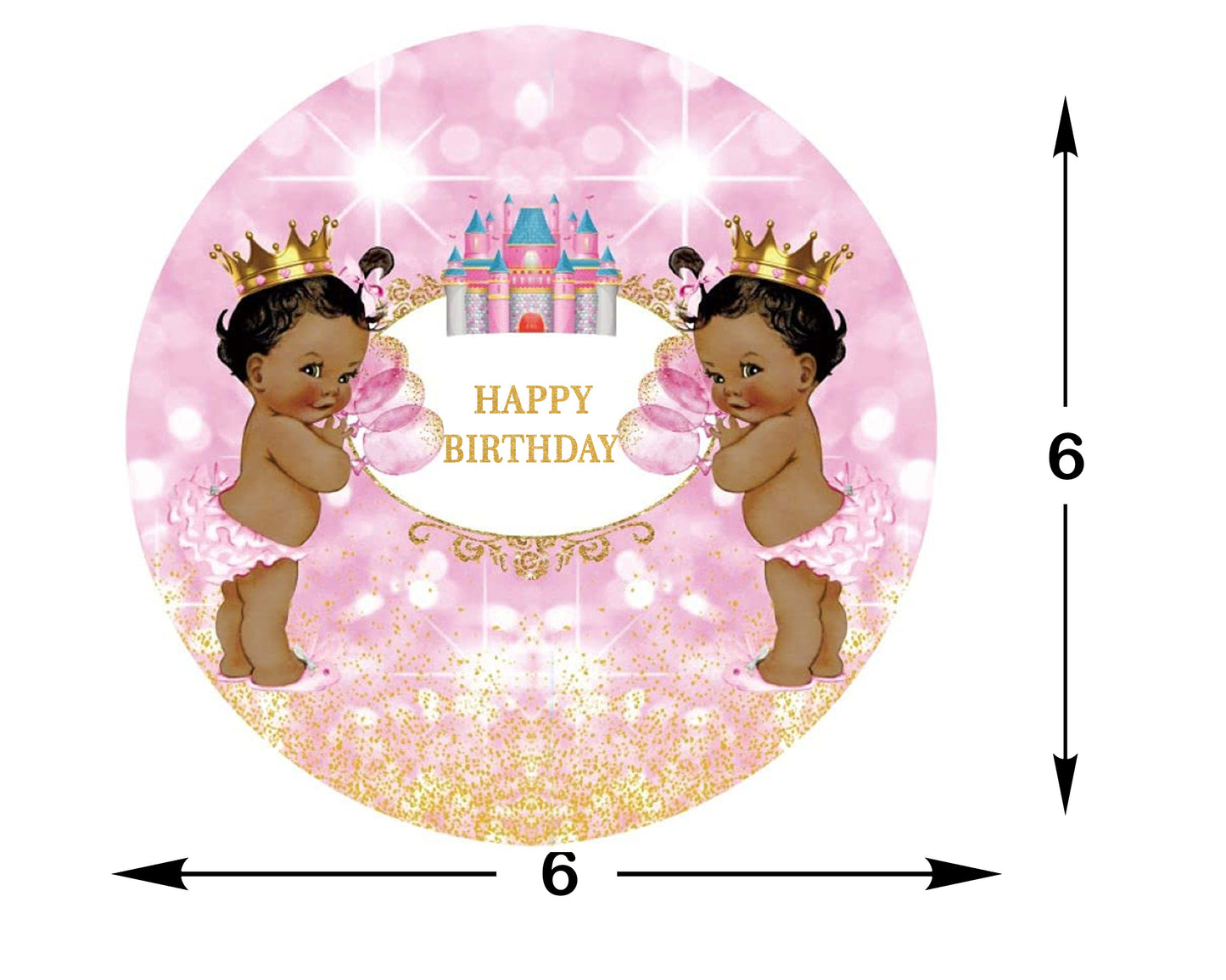 Twin Girls Theme Birthday Party Backdrop
