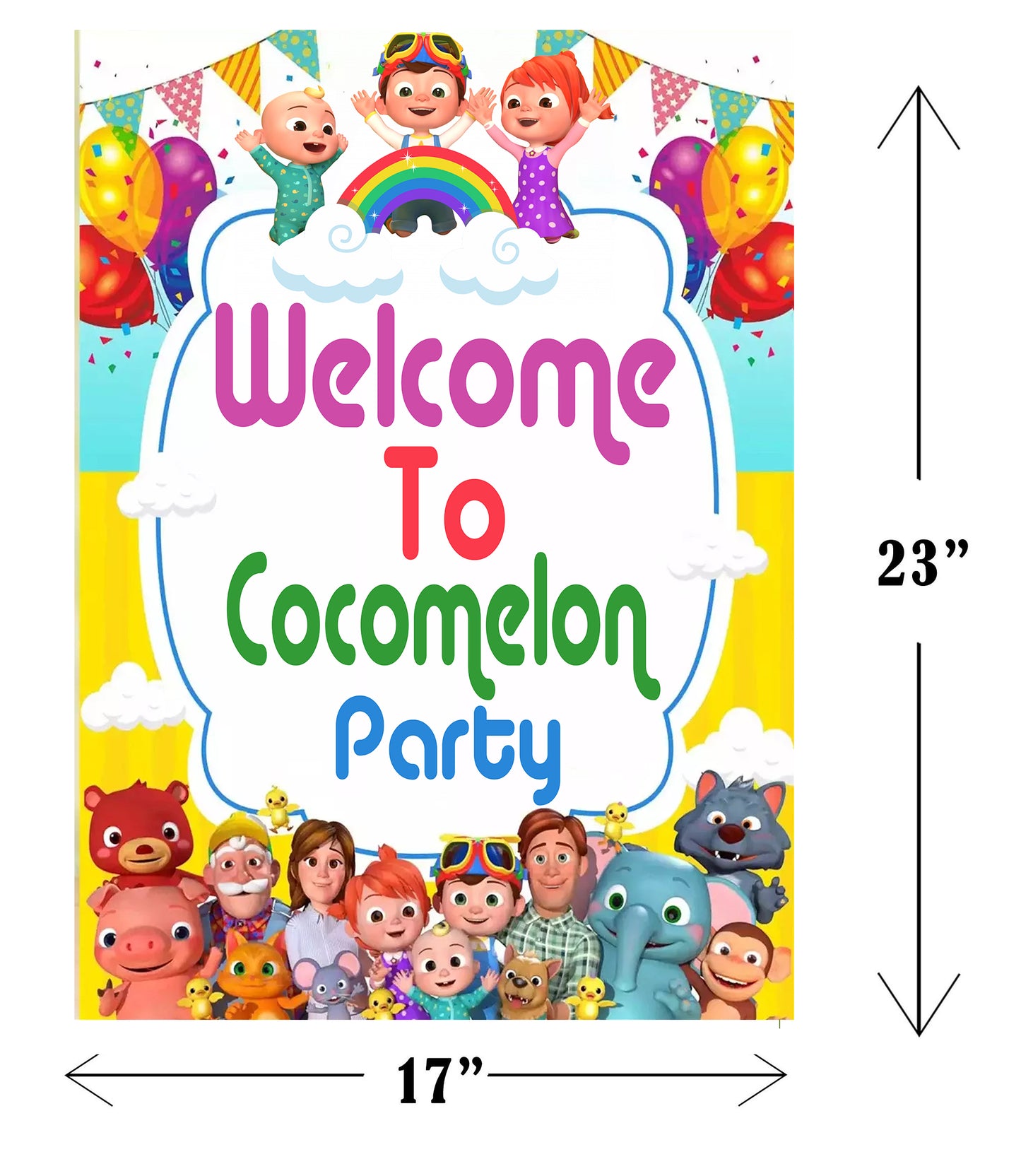 Cocomelon Theme Birthday Party Welcome Board