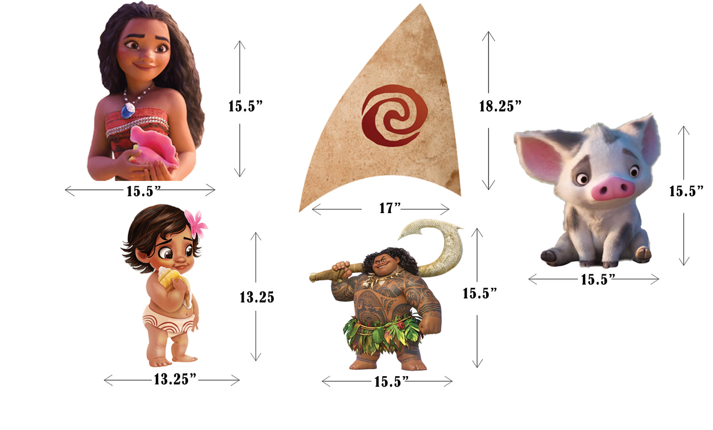 Moana Theme Birthday Party Cutouts