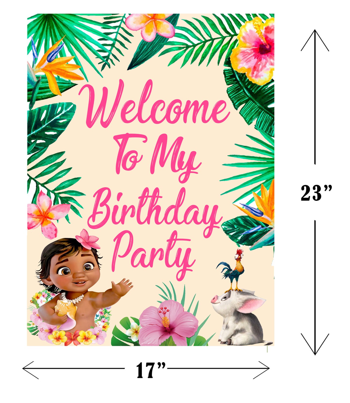 Moana Theme Birthday Party Welcome Board