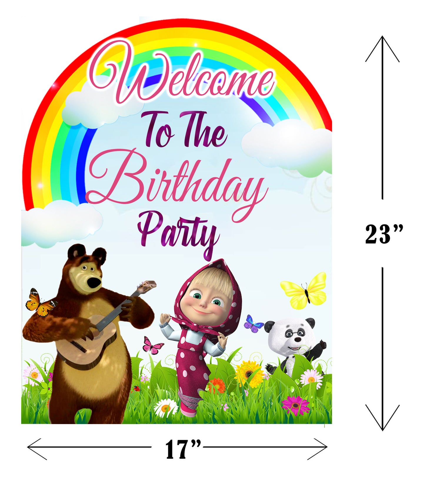 Masha and the Bear Birthday Party Welcome Board