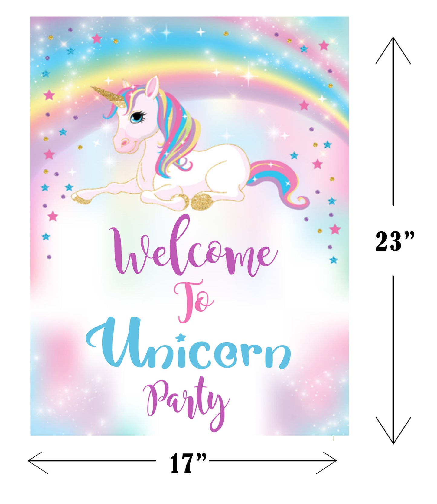 Unicorn Theme Birthday Party Welcome Board