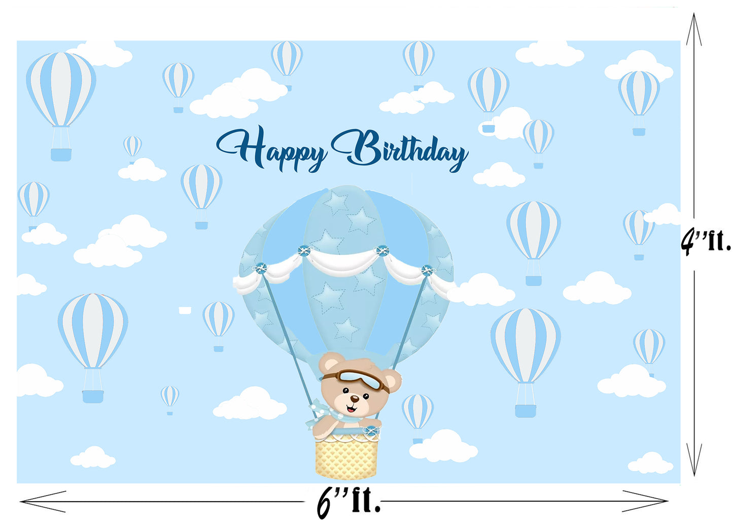Hot Air Theme Birthday Party Backdrop