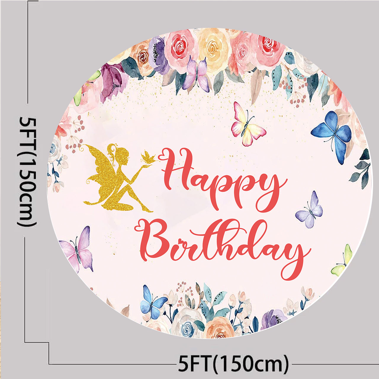 Butterfly & Fairies Theme Birthday Party Backdrop