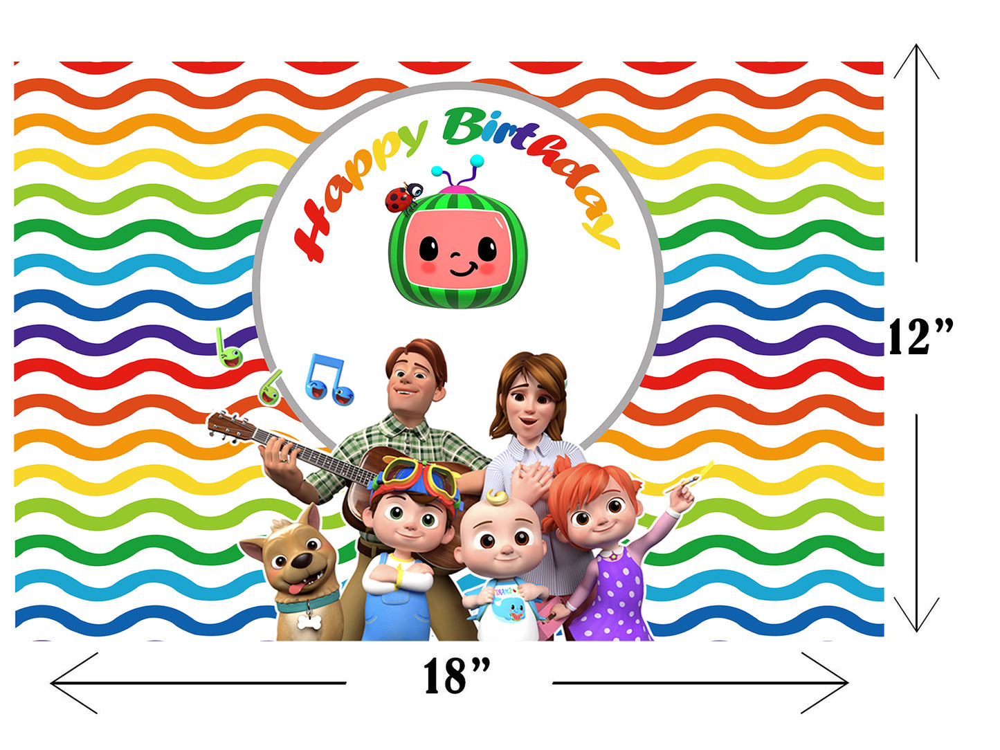 Cocomelon Theme Birthday Table Mats for Decoration