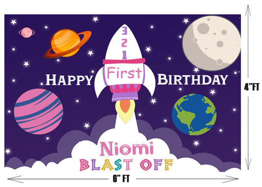 Personalize Space Backdrop Banner