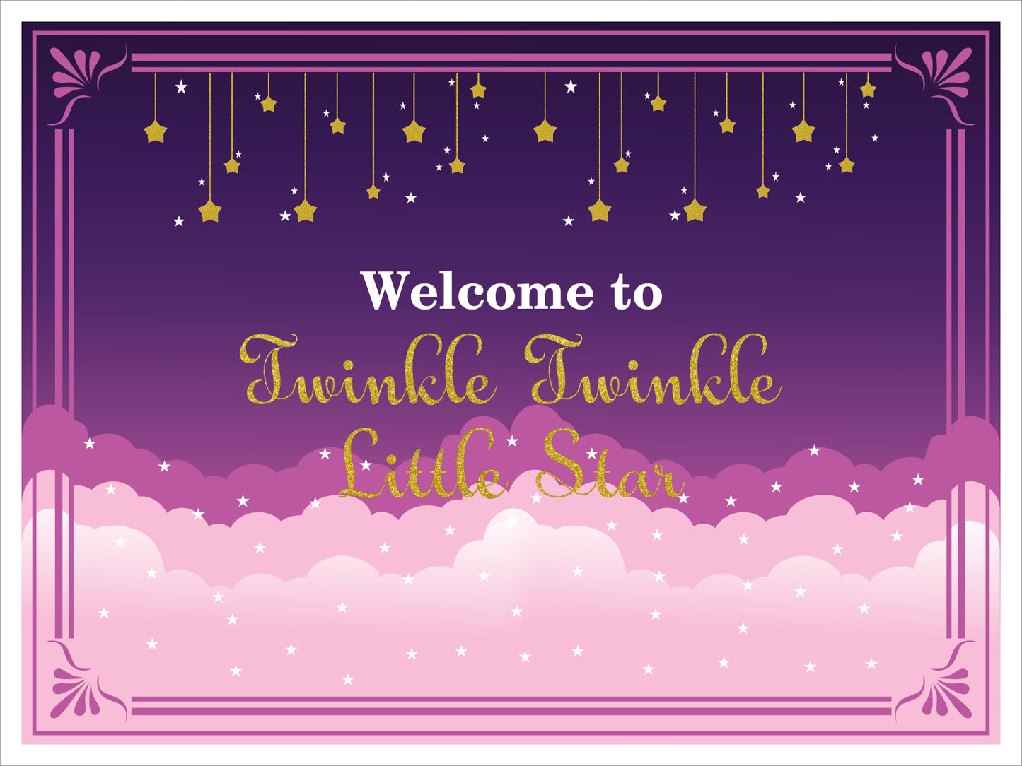 Twinkle Twinkle Little Star Theme Birthday Party Welcome Board