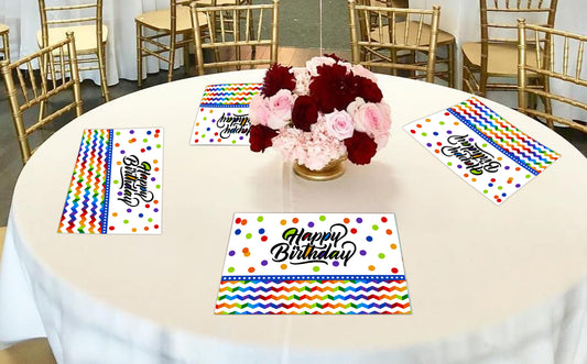 Joyful Theme Birthday Table Mats for Decoration