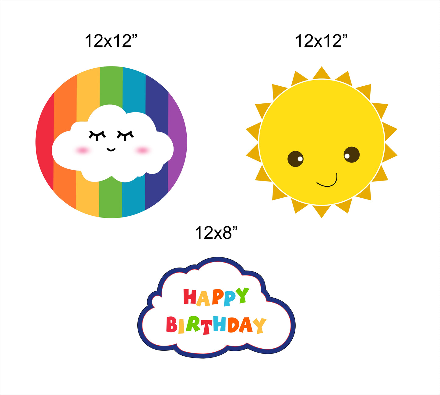 Rainbow theme Birthday Party Table Toppers for Decoration