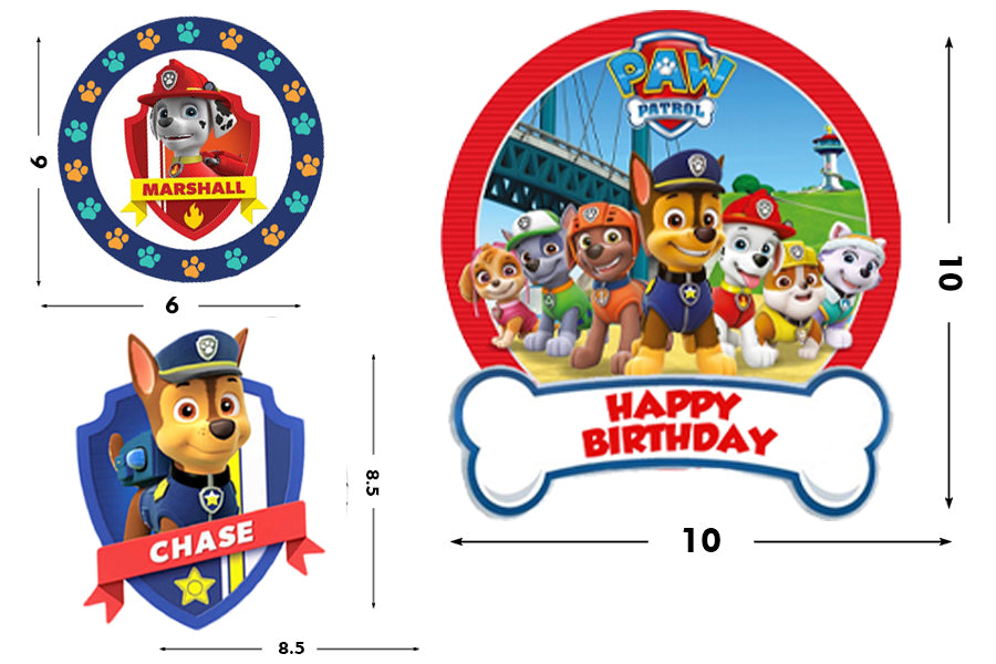 Paw Patrol Theme Birthday Party Table Toppers for Decoration