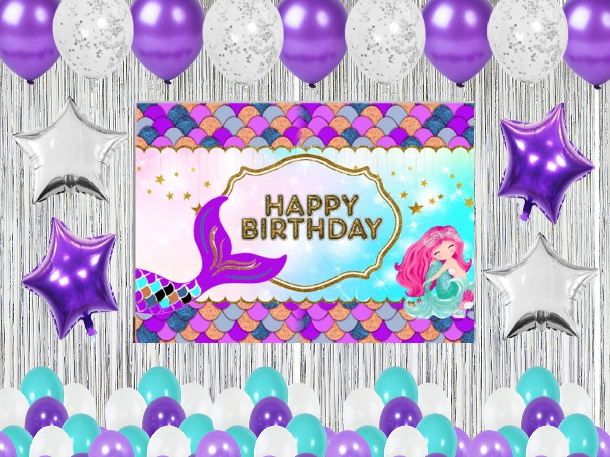 Mermaid Theme Birthday Party Complete Party Set for Girls