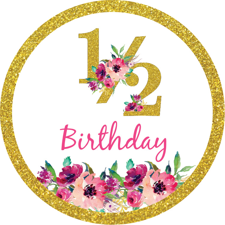 Half Birthday Party Thank You Gift Tags