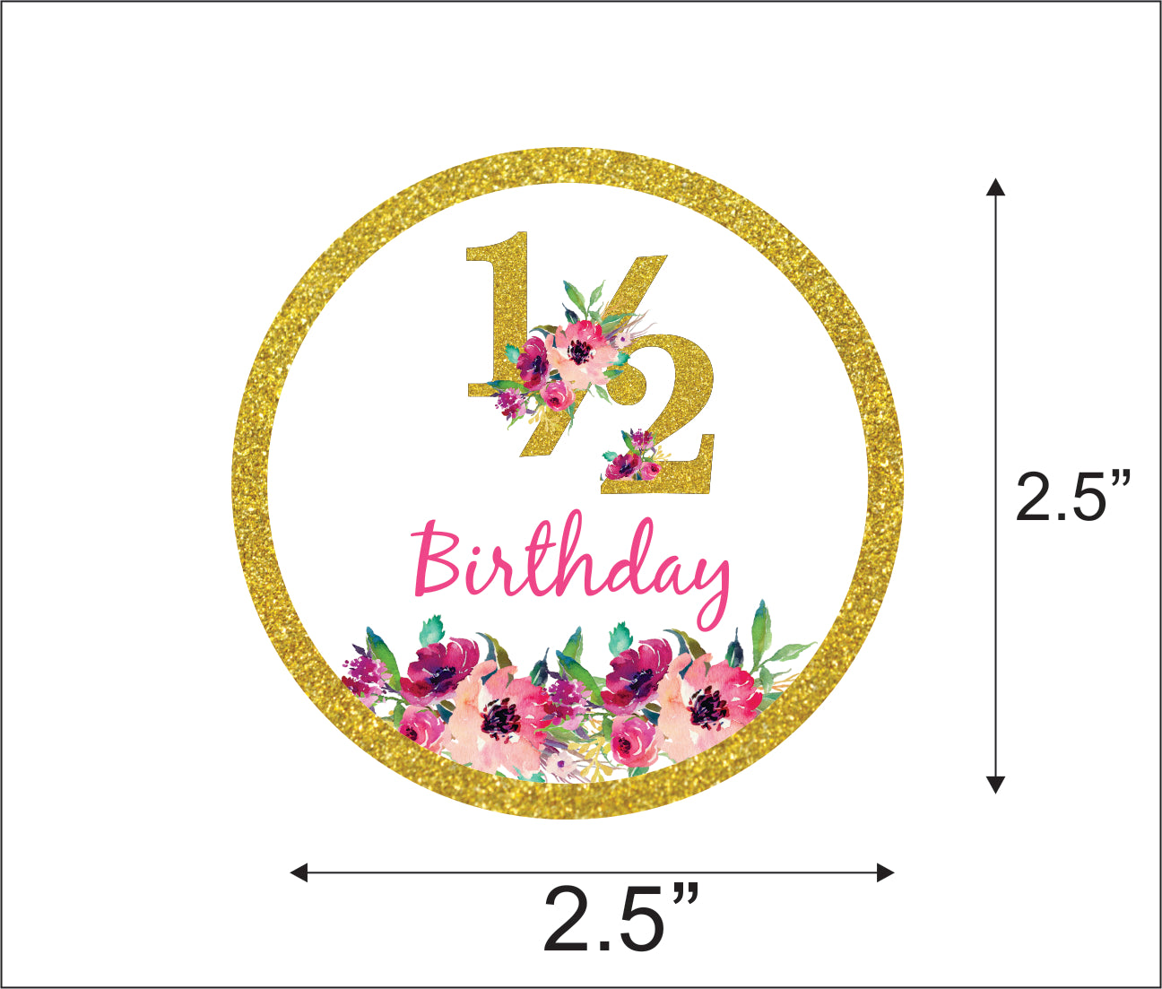 Half Birthday Party Thank You Gift Tags