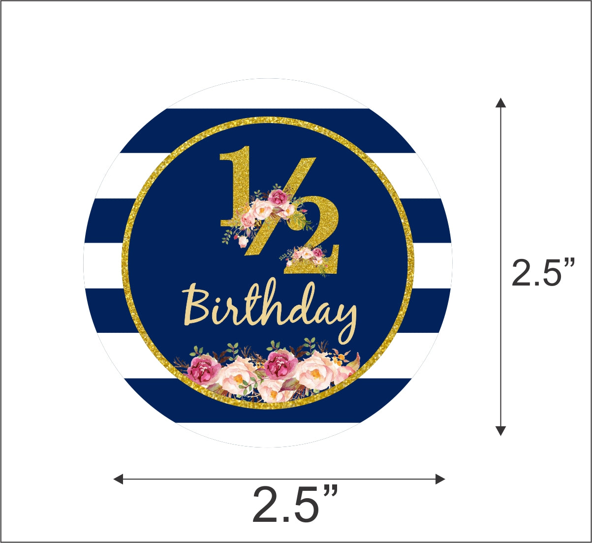 Half Birthday Party Thank You Gift Tags
