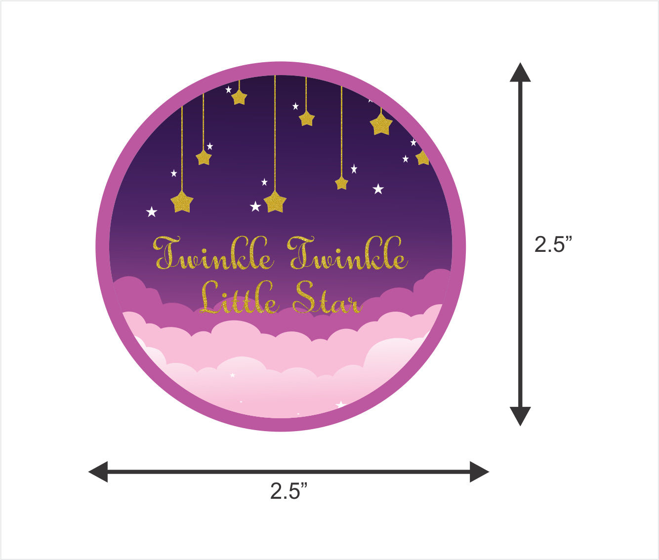 Twinkle Twinkle Little Star Theme Birthday Party Thank You Gift Tags