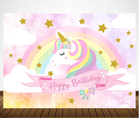 Personalize Unicorn Backdrop Banner