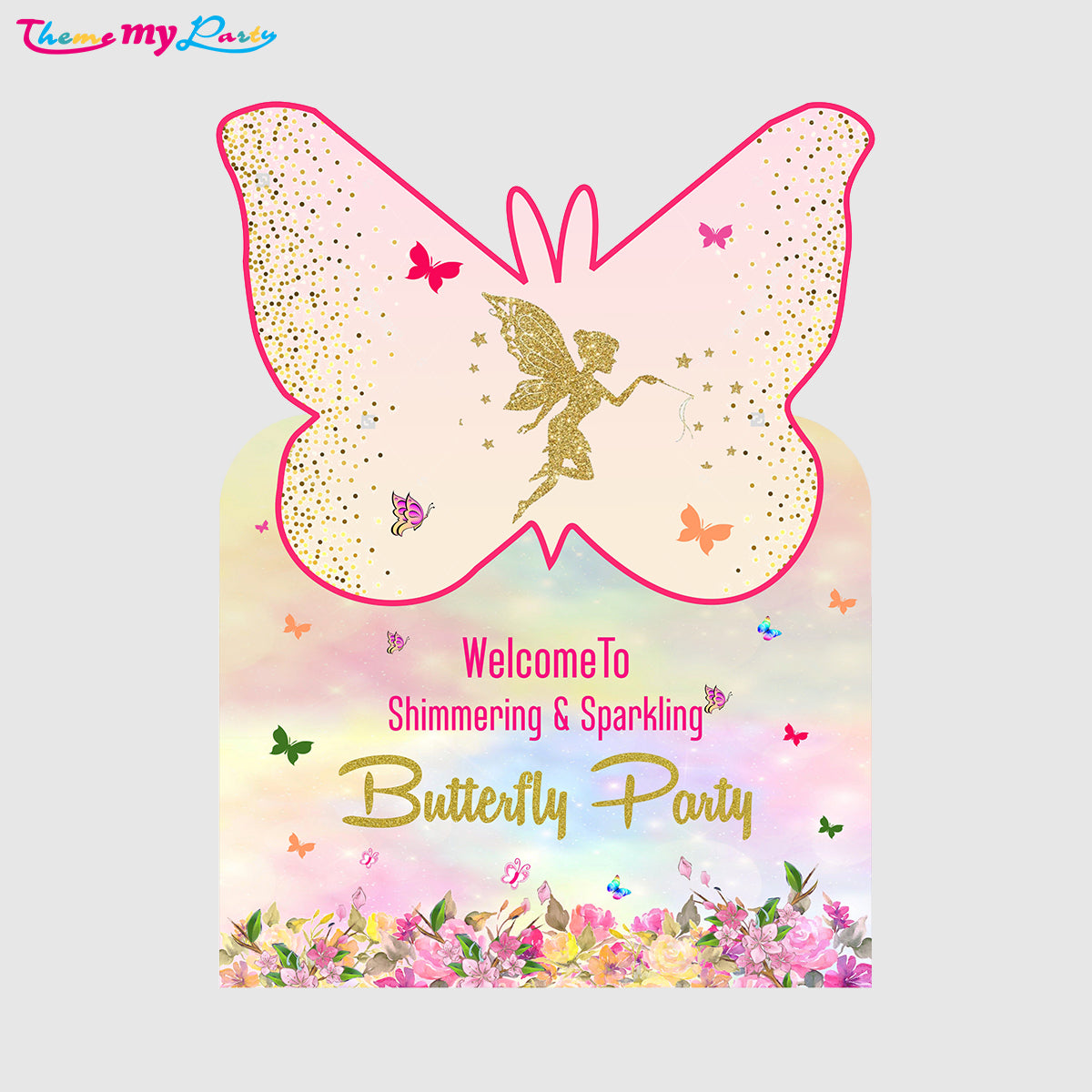 Butterflies & Fairies Theme Birthday Party Welcome Board