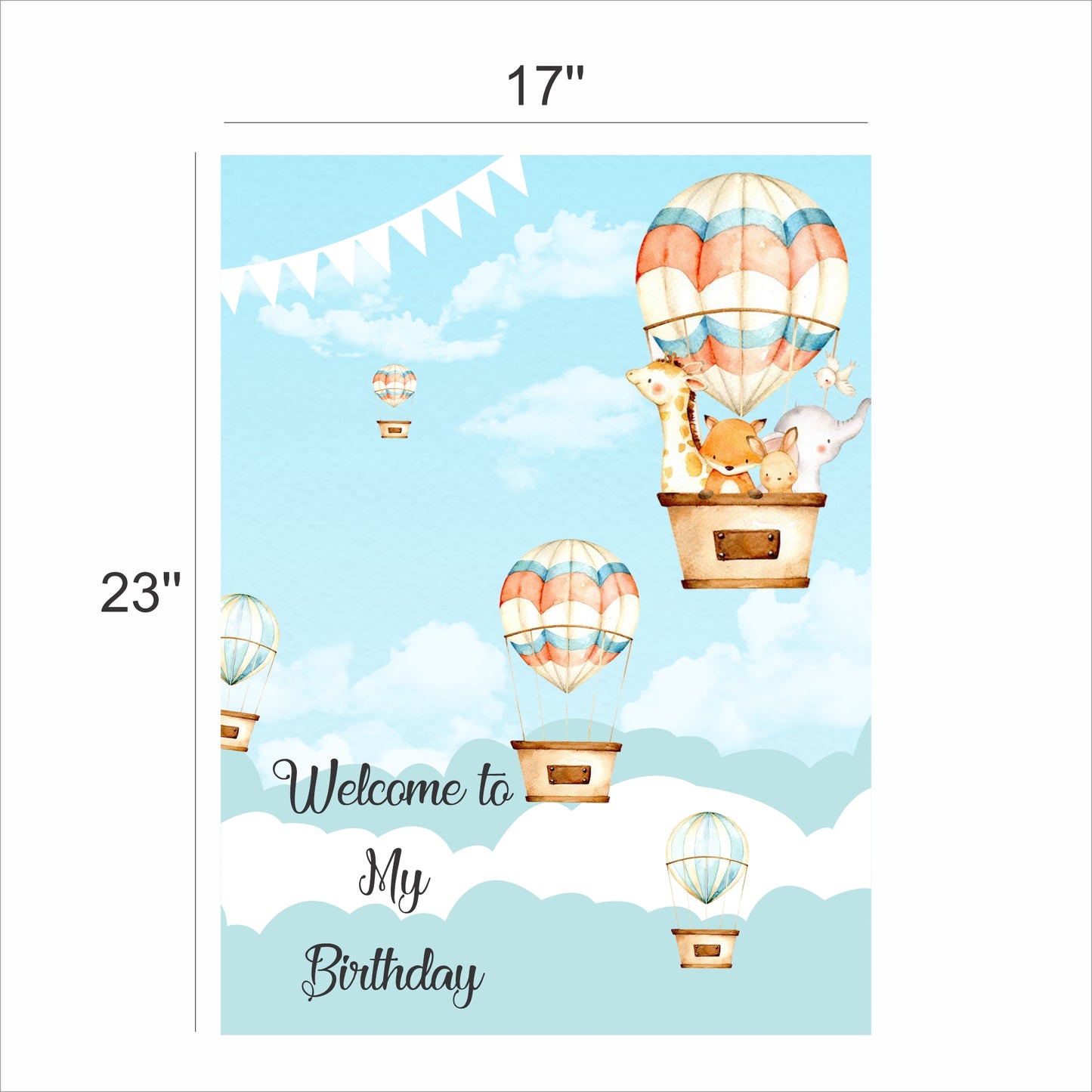 Hot Air Theme Birthday Party Welcome Board