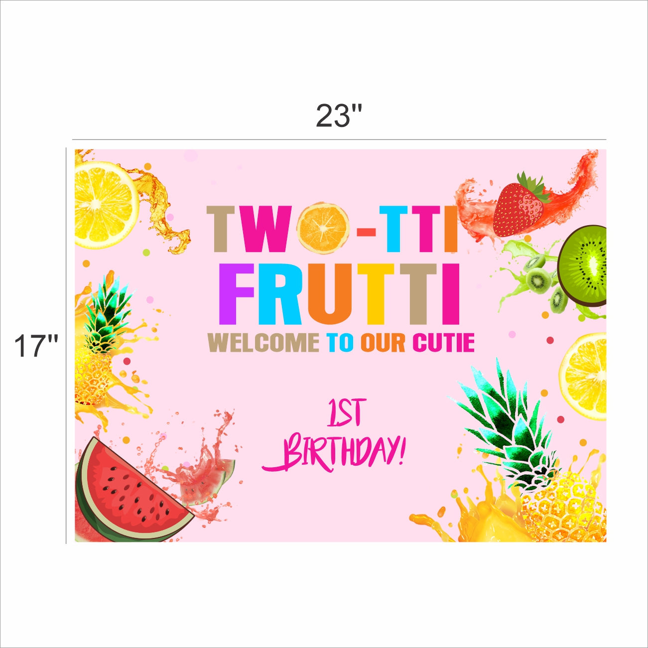 Twotti Fruity Theme Birthday Party Welcome Board