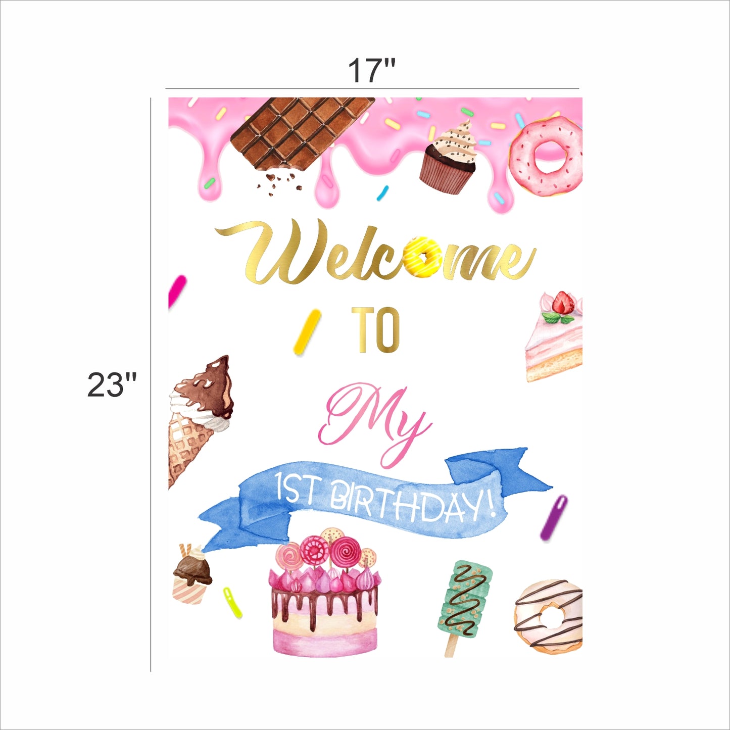 Candy Land Theme Birthday Party Welcome Board