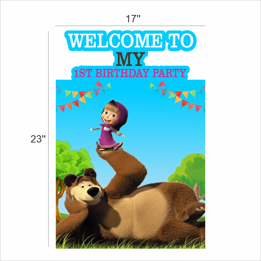 Masha and the Bear Birthday Party Welcome Board