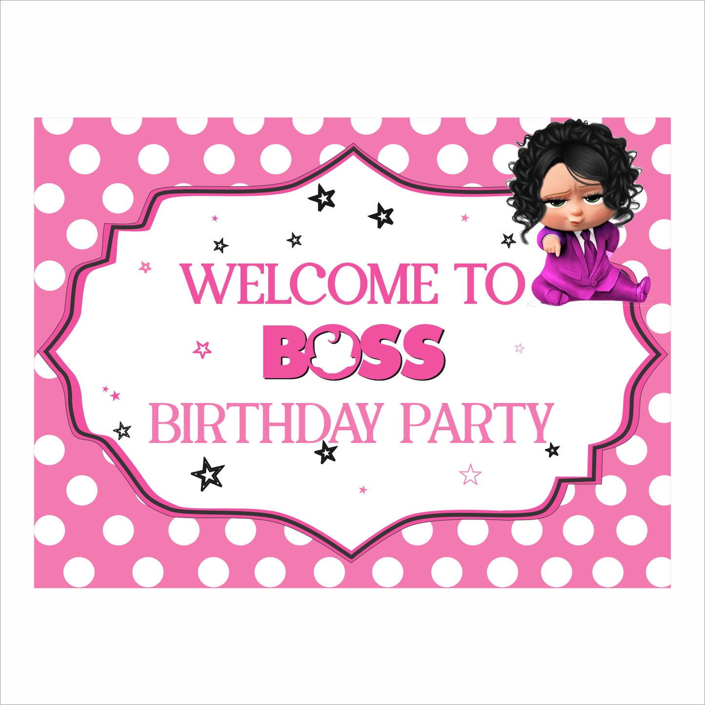 Boss Baby Girl Theme Birthday Party Welcome Board