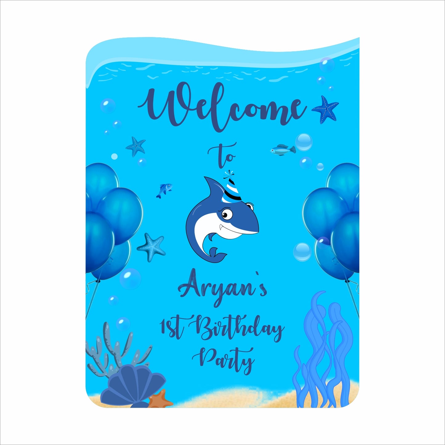 Baby Shark Theme Birthday Party Welcome Board