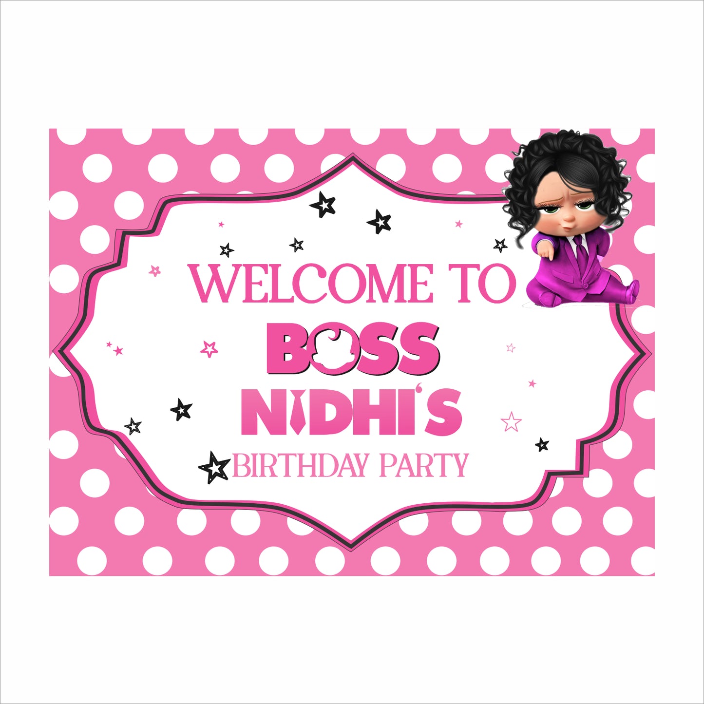 Boss Baby Girl Theme Birthday Party Welcome Board