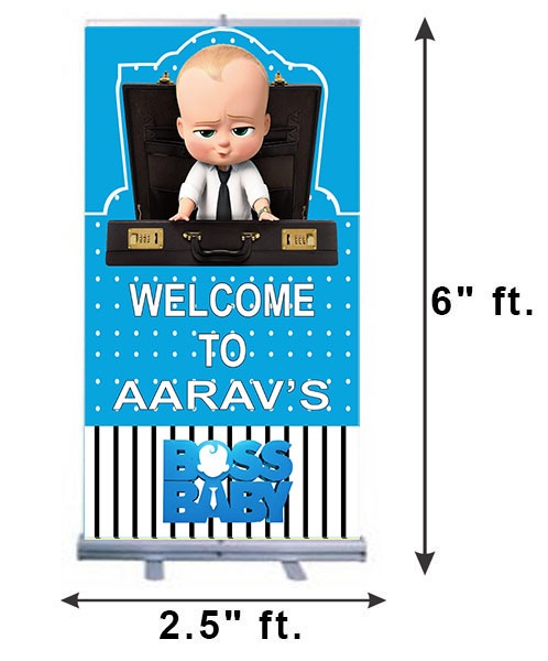 Boss Baby Customized Welcome Banner Roll up Standee (with stand)
