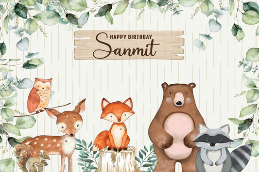 Personalize Jungle Backdrop Banner