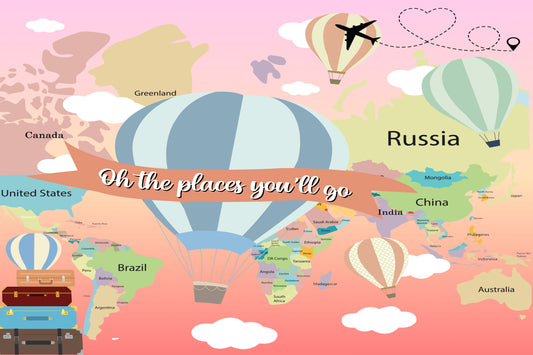 Hot Air Theme Birthday Party Backdrop