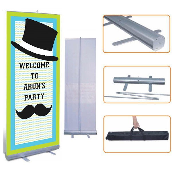 Little Man Customized Welcome Banner Roll up Standee (with stand)
