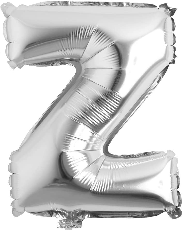 16 Inch Z Alphabet Letter Balloons Birthday Balloons Silver Foil Letter Balloons Birthday Party Decorations Kids