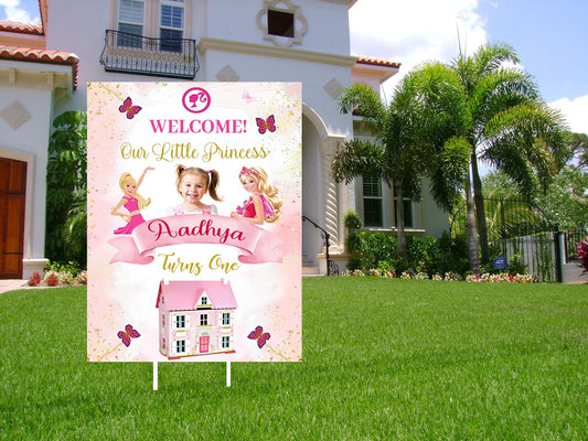 Barbie Theme Birthday Party Welcome Board