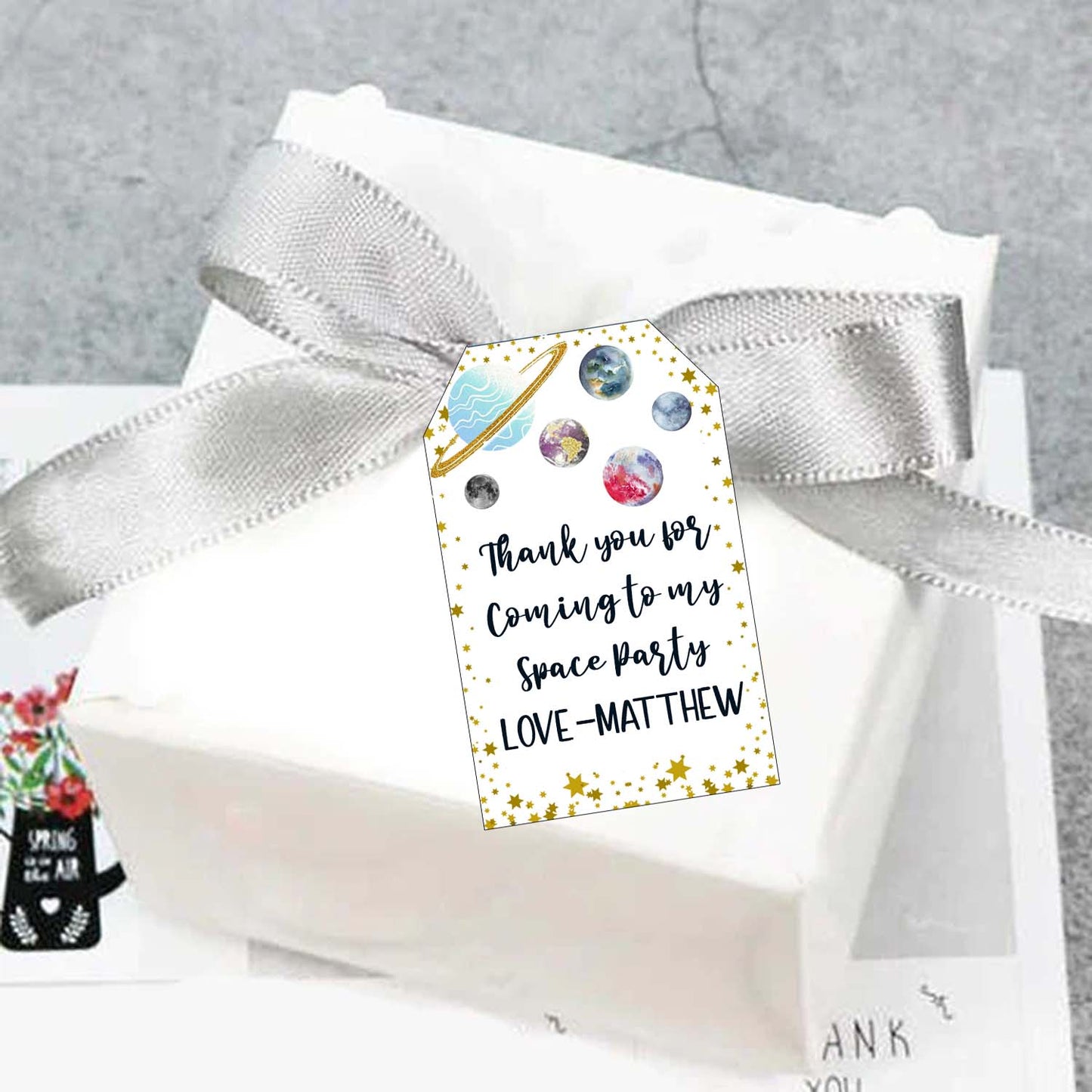 Space Theme Birthday Party Thank You Gift Tags