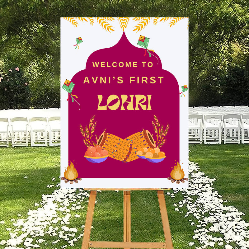 Lohri Party Welcome Board for Kids