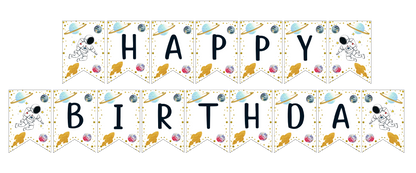 Space Theme Birthday Party Banner for Decoration