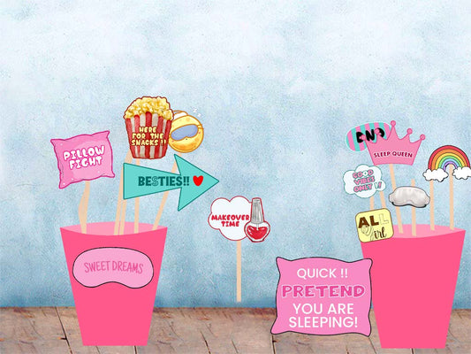 Pyjama Party Theme Birthday Party Photo Booth Props Kit