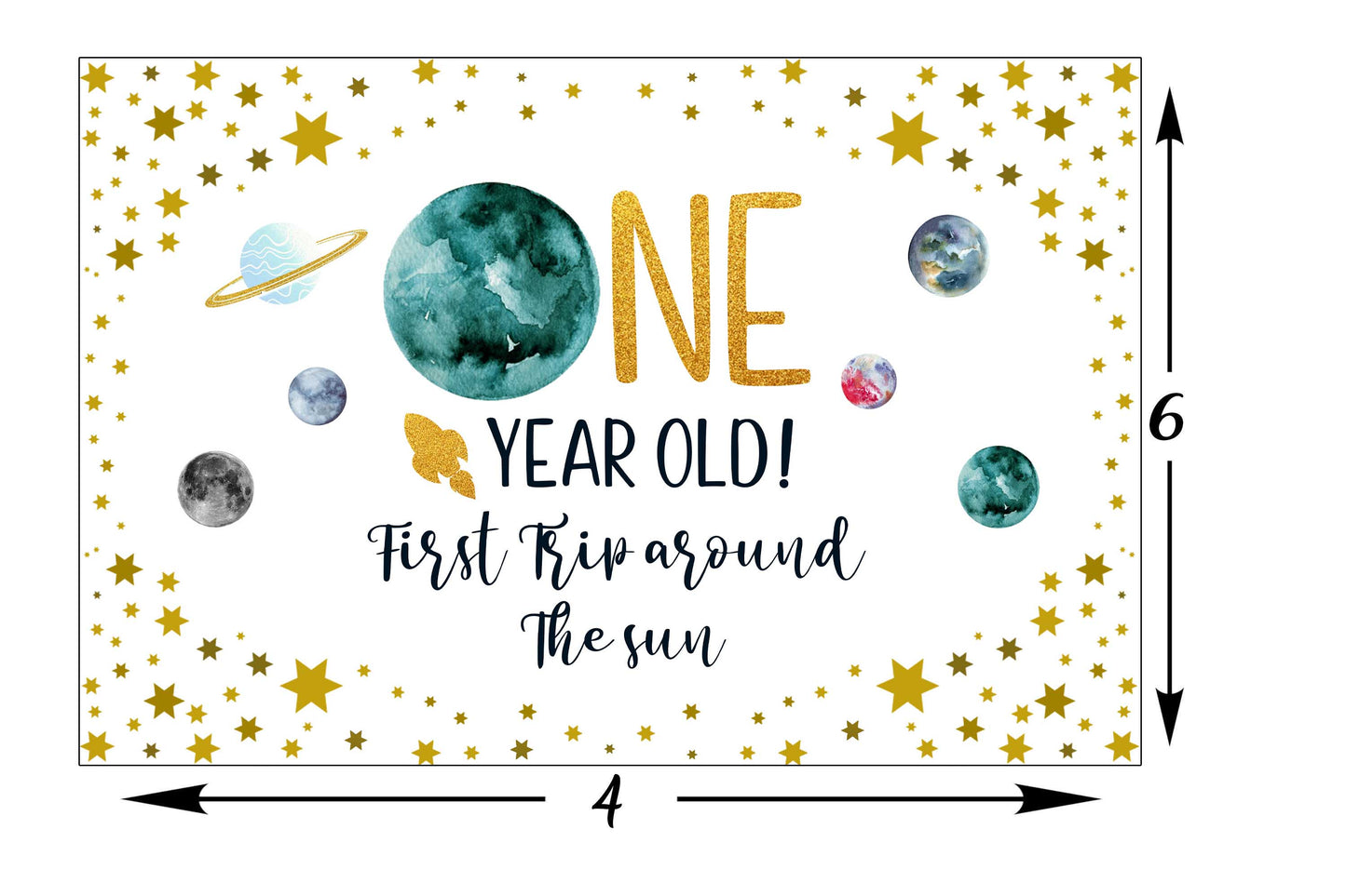 Space Theme Birthday Party Backdrop